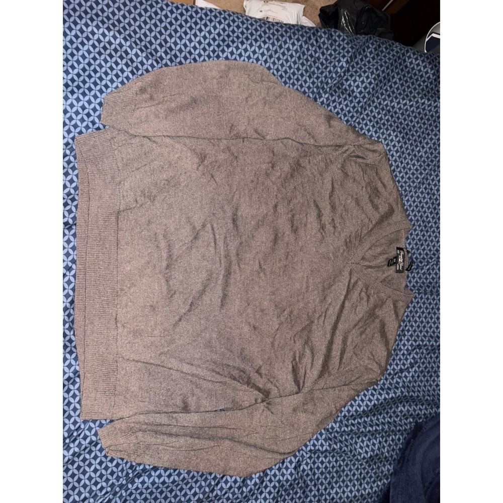 Pronto Uomo Men's Sweater Size 2XL Brown  Pullover Extra Fine Merino Wool